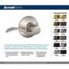 image:imageSchlage F10 ACC 622 Accent Door Lever Hall amp Closet Passage Lock Matte BlackBright Chrome