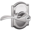 image:imageSchlage F10 ACC 622 Accent Door Lever Hall amp Closet Passage Lock Matte BlackBright Chrome