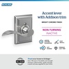 image:imageSchlage F10 ACC 622 Accent Door Lever Hall amp Closet Passage Lock Matte BlackBright Chrome