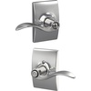 image:imageSchlage F10 ACC 622 Accent Door Lever Hall amp Closet Passage Lock Matte BlackBright Chrome