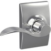 image:imageSchlage F10 ACC 622 Accent Door Lever Hall amp Closet Passage Lock Matte BlackBright Chrome