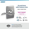 image:imageSchlage F10 ACC 622 Accent Door Lever Hall amp Closet Passage Lock Matte BlackBright Chrome