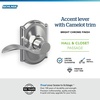 image:imageSchlage F10 ACC 622 Accent Door Lever Hall amp Closet Passage Lock Matte BlackBright Chrome