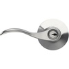 image:imageSchlage F10 ACC 622 Accent Door Lever Hall amp Closet Passage Lock Matte BlackBright Chrome