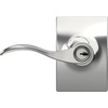 image:imageSchlage F10 ACC 622 Accent Door Lever Hall amp Closet Passage Lock Matte BlackBright Chrome