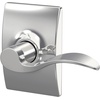 image:imageSchlage F10 ACC 622 Accent Door Lever Hall amp Closet Passage Lock Matte BlackBright Chrome