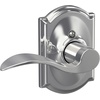 image:imageSchlage F10 ACC 622 Accent Door Lever Hall amp Closet Passage Lock Matte BlackBright Chrome