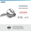 image:imageSchlage F10 ACC 622 Accent Door Lever Hall amp Closet Passage Lock Matte BlackBright Chrome