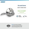 image:imageSchlage F10 ACC 622 Accent Door Lever Hall amp Closet Passage Lock Matte BlackBright Chrome