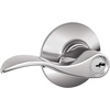 image:imageSchlage F10 ACC 622 Accent Door Lever Hall amp Closet Passage Lock Matte BlackBright Chrome