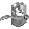 image:imageSchlage F10 ACC 622 Accent Door Lever Hall amp Closet Passage Lock Matte BlackBright Chrome