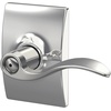 image:imageSchlage F10 ACC 622 Accent Door Lever Hall amp Closet Passage Lock Matte BlackBright Chrome