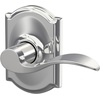 image:imageSchlage F10 ACC 622 Accent Door Lever Hall amp Closet Passage Lock Matte BlackBright Chrome