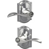 image:imageSchlage F10 ACC 622 Accent Door Lever Hall amp Closet Passage Lock Matte BlackBright Chrome