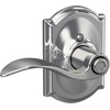 image:imageSchlage F10 ACC 622 Accent Door Lever Hall amp Closet Passage Lock Matte BlackBright Chrome