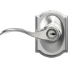 image:imageSchlage F10 ACC 622 Accent Door Lever Hall amp Closet Passage Lock Matte BlackBright Chrome