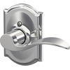 image:imageSchlage F10 ACC 622 Accent Door Lever Hall amp Closet Passage Lock Matte BlackBright Chrome