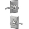 image:imageSchlage F10 ACC 622 Accent Door Lever Hall amp Closet Passage Lock Matte BlackBright Chrome