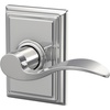 image:imageSchlage F10 ACC 622 Accent Door Lever Hall amp Closet Passage Lock Matte BlackBright Chrome