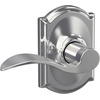 image:imageSchlage F10 ACC 622 Accent Door Lever Hall amp Closet Passage Lock Matte BlackBright Chrome