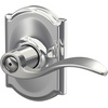 image:imageSchlage F10 ACC 622 Accent Door Lever Hall amp Closet Passage Lock Matte BlackBright Chrome