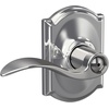 image:imageSchlage F10 ACC 622 Accent Door Lever Hall amp Closet Passage Lock Matte BlackBright Chrome