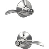 image:imageSchlage F10 ACC 622 Accent Door Lever Hall amp Closet Passage Lock Matte BlackBright Chrome