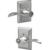 image:imageSchlage F10 ACC 622 Accent Door Lever Hall amp Closet Passage Lock Matte BlackBright Chrome