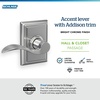 image:imageSchlage F10 ACC 622 Accent Door Lever Hall amp Closet Passage Lock Matte BlackBright Chrome