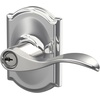 image:imageSchlage F10 ACC 622 Accent Door Lever Hall amp Closet Passage Lock Matte BlackBright Chrome