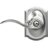 image:imageSchlage F10 ACC 622 Accent Door Lever Hall amp Closet Passage Lock Matte BlackBright Chrome