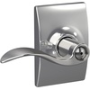 image:imageSchlage F10 ACC 622 Accent Door Lever Hall amp Closet Passage Lock Matte BlackBright Chrome
