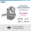 image:imageSchlage F10 ACC 622 Accent Door Lever Hall amp Closet Passage Lock Matte BlackBright Chrome