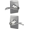 image:imageSchlage F10 ACC 622 Accent Door Lever Hall amp Closet Passage Lock Matte BlackBright Chrome