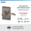 image:imageSchlage F10 ACC 622 Accent Door Lever Hall amp Closet Passage Lock Matte BlackDistressed Nickel