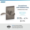 image:imageSchlage F10 ACC 622 Accent Door Lever Hall amp Closet Passage Lock Matte BlackDistressed Nickel