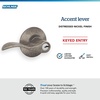 image:imageSchlage F10 ACC 622 Accent Door Lever Hall amp Closet Passage Lock Matte BlackDistressed Nickel