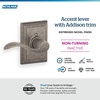 image:imageSchlage F10 ACC 622 Accent Door Lever Hall amp Closet Passage Lock Matte BlackDistressed Nickel