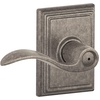 image:imageSchlage F10 ACC 622 Accent Door Lever Hall amp Closet Passage Lock Matte BlackDistressed Nickel