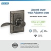 image:imageSchlage F10 ACC 622 Accent Door Lever Hall amp Closet Passage Lock Matte BlackDistressed Nickel
