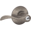 image:imageSchlage F10 ACC 622 Accent Door Lever Hall amp Closet Passage Lock Matte BlackDistressed Nickel