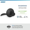 image:imageSchlage F10 ACC 622 Accent Door Lever Hall amp Closet Passage Lock Matte BlackMatte Black
