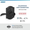 image:imageSchlage F10 ACC 622 Accent Door Lever Hall amp Closet Passage Lock Matte BlackMatte Black