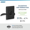 image:imageSchlage F10 ACC 622 Accent Door Lever Hall amp Closet Passage Lock Matte BlackMatte Black