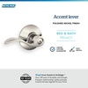 image:imageSchlage F10 ACC 622 Accent Door Lever Hall amp Closet Passage Lock Matte BlackPolished Nickel