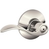 image:imageSchlage F10 ACC 622 Accent Door Lever Hall amp Closet Passage Lock Matte BlackPolished Nickel