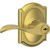 image:imageSchlage F10 ACC 622 Accent Door Lever Hall amp Closet Passage Lock Matte BlackSatin Brass