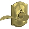 image:imageSchlage F10 ACC 622 Accent Door Lever Hall amp Closet Passage Lock Matte BlackSatin Brass