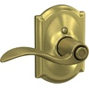 image:imageSchlage F10 ACC 622 Accent Door Lever Hall amp Closet Passage Lock Matte BlackSatin Brass