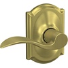image:imageSchlage F10 ACC 622 Accent Door Lever Hall amp Closet Passage Lock Matte BlackSatin Brass